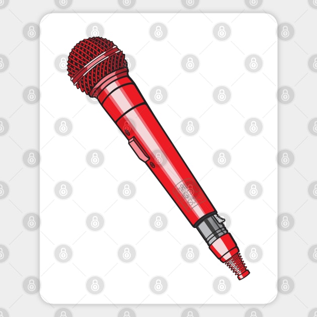 Microphone (Red Colorway) Analog / Music Magnet by Analog Digital Visuals